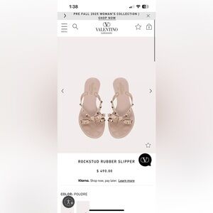 Valentino rockstud rubber slipper , size 40